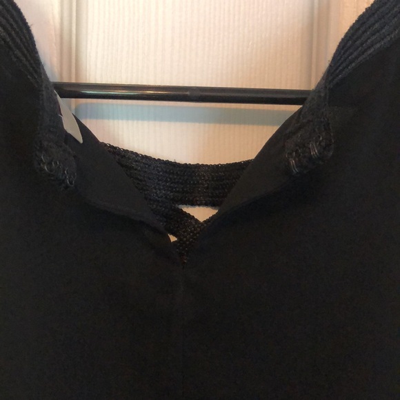 JOAN VASS Black Embroidered Scoopneck Sleeveless Black Midi Dress Women's Small - Picture 7 of 10